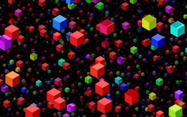 colored 3d cubes