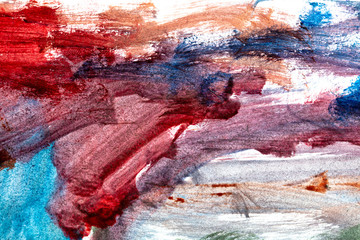 Paints on white paper as an abstract background