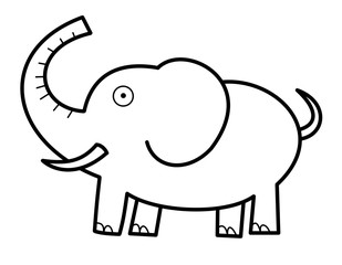 ゾウ(線画)