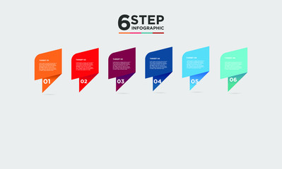 6 step infographic element. Business concept with six options and number, steps or processes. data visualization. Vector illustration.
