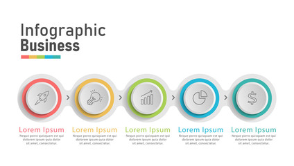 Modern Business Infographic Five Step