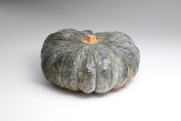 Green pumpkin on white background
