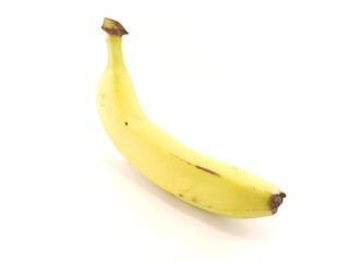 ripe yellow bananas on a white background