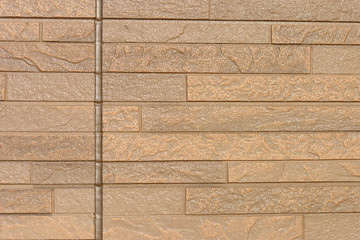 写真素材：タイル、ブロック、壁、外構、アップ、茶色、外壁