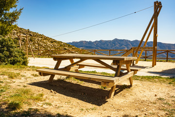 Rest area in mountains, Spain