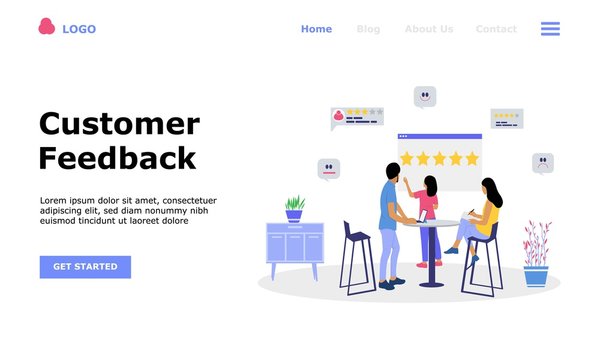 Customer Feedback Vector Illustration Concept, Suitable for web landing page, ui,  mobile app, editorial design, flyer, banner, and other related occasion