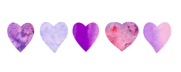 Border hearts purple and lilac