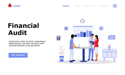 Obraz na płótnie Canvas Financial Audit Vector Illustration Concept , Suitable for web landing page, ui, mobile app, editorial design, flyer, banner, and other related occasion