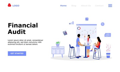 Financial Audit Vector Illustration Concept , Suitable for web landing page, ui, mobile app, editorial design, flyer,  banner, and other related occasion