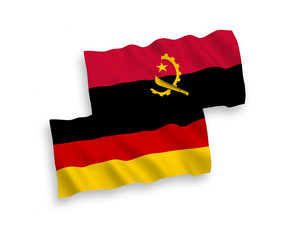 Fototapeta premium Flags of Angola and Germany on a white background