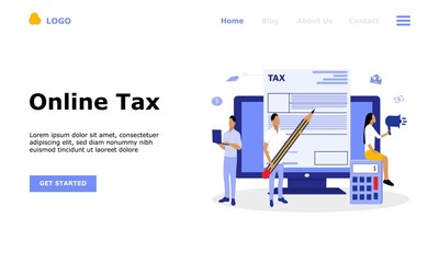 Online Tax Payment Vector Illustration Concept , Suitable for web landing page, ui,  mobile app, editorial design, flyer, banner, and other related occasion
