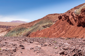 Fototapeta na wymiar Valle Arcoiris, Rainbow valley, near San Pedro de Atacama in Chile