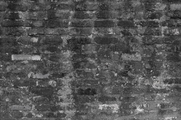 Wall the style vintage black gray background of old cement brick texture has white many horizontal block which are beautiful.