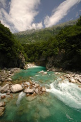 View of Soca river in Slovenia