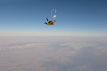 Skydiving. Tandem jump.