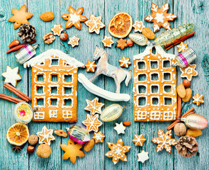 Homemade christmas gingerbread house