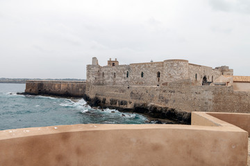 Maniace castle in Syracuse, Sicily, Italy.