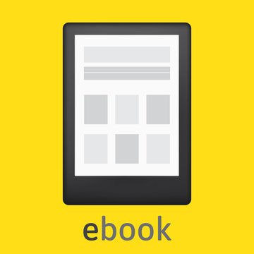 Digital ebook flat icon. Vector 