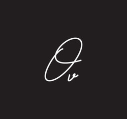 Couple Cursive Letters Initial Signature Handwriting Calligraphy