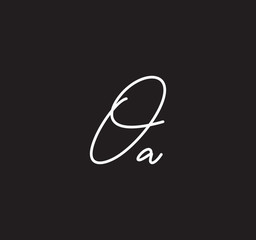 Couple Cursive Letters Initial Signature Handwriting Calligraphy