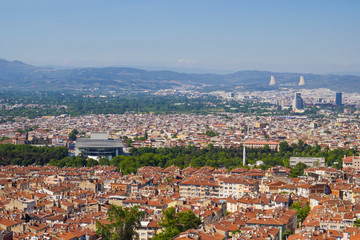 Naklejka premium aerial view of bursa turkey