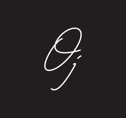 Couple Cursive Letters Initial Signature Handwriting Calligraphy