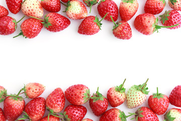 fresh strawberries on white background