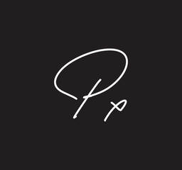 Couple Cursive Letters Initial Signature Handwriting Calligraphy