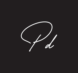 Couple Cursive Letters Initial Signature Handwriting Calligraphy