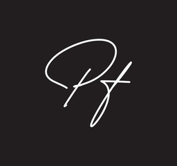 Couple Cursive Letters Initial Signature Handwriting Calligraphy