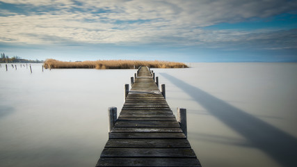Fototapeta premium wasser, bootssteg,see,himmel,horizont, 