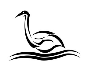 Simple vector heron logo design