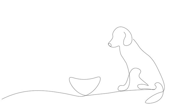 Dog Continuous Line Drawing Vector Illustration