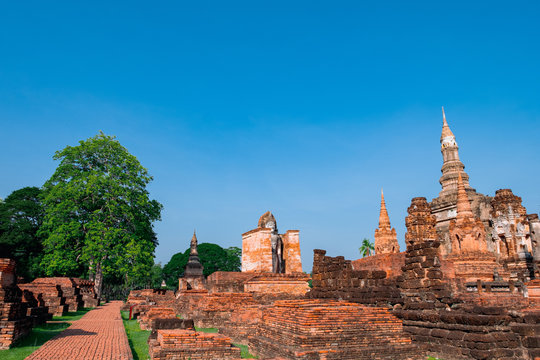World heritage site. Historical park, Sukhothai, Thailand.