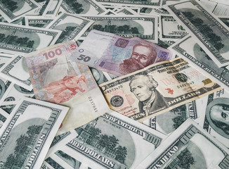 Inflation US dollar against the backdrop of the Ukrainian hryvnia. The concept of cheapening and...