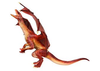 Fototapeta premium 3D Rendering Fairy Tale Dragon on White