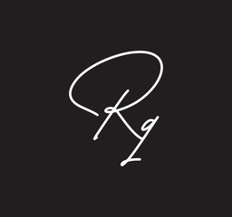 Couple Cursive Letters Initial Signature Handwriting Calligraphy