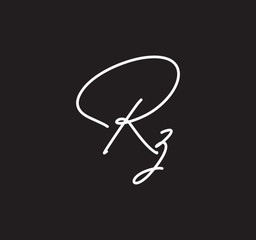 Couple Cursive Letters Initial Signature Handwriting Calligraphy