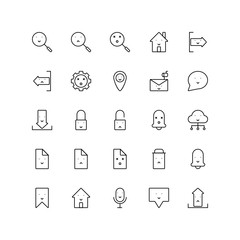 Set of Interface Cute Website Outline style icon - vector
