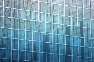 Fototapeta na wymiar colorful Modern exterior architecture detail glass windows building texture