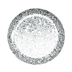 Large White Malachite Restaurant Plate Isolated on White Background. 3D Render.