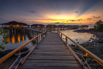 Fototapeta na wymiar Wonderful sunset of batam island indonesia