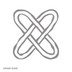 Vector monochrome icon with Adinkra symbol Kramo Bone