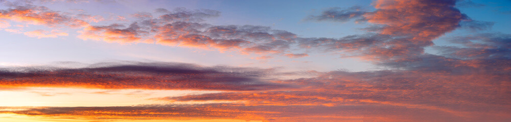beautifully lit clouds during sunrise