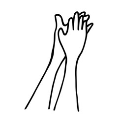 hand drawn of human hands. clapping. ovation. applause, hand gesture on doodle style , vector illustration