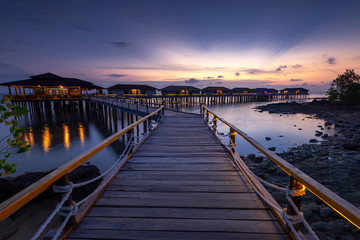 Wonderful sunset of batam island indonesia