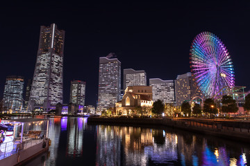横浜の夜景　みなとみらい21