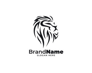 lion head design logo vector
