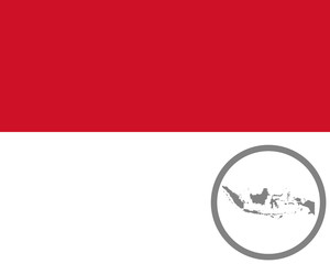 Fahne und Landkarte von Indonesien