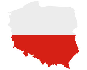 Fahne in Landkarte von Polen